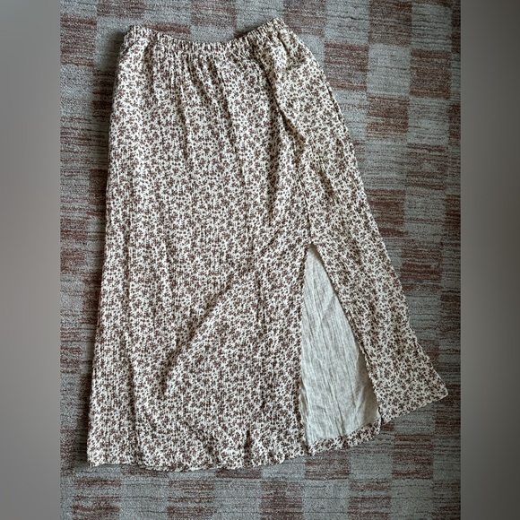 UpWest Brown Floral Gauzey Cotton Maxi Skirt - Picture 1 of 3